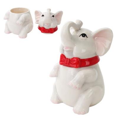 PACIFIC GIFTWARE Elephant Cookie Jar Ceramic Cute Kitchen Accessory, White