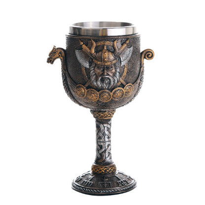 Viking Warrior Ship Ceremonial Chalice Cup 8oz Wine Goblet