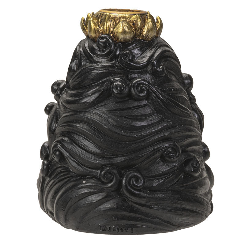 Golden Buddha Backflow Incense Burner 4" Tall Tranquil Lotus Design for Aromatherapy & Meditation