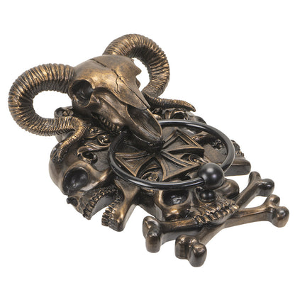 Ram Crossbones and Skulls Door Knocker