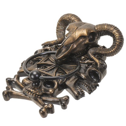 Ram Crossbones and Skulls Door Knocker