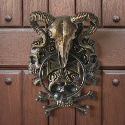 Ram Crossbones and Skulls Door Knocker