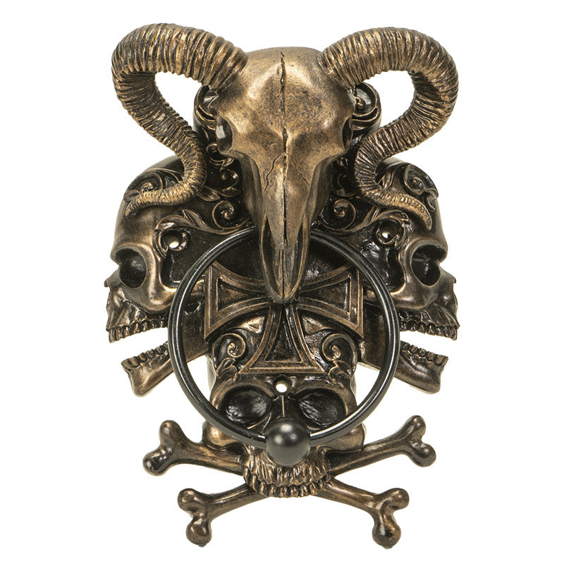 Ram Crossbones and Skulls Door Knocker