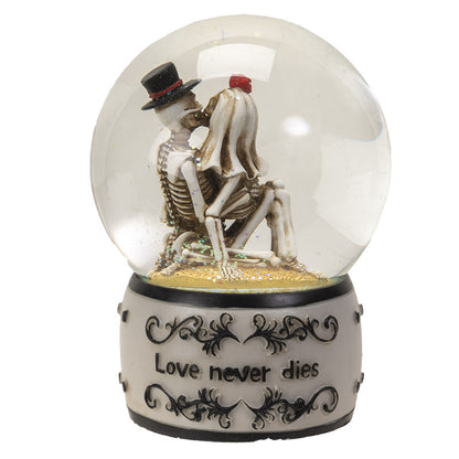 Pacific Giftware 5" Tall Love Never Dies' Romantic Gothic Collectible Eternal Love Skeleton Water Globe