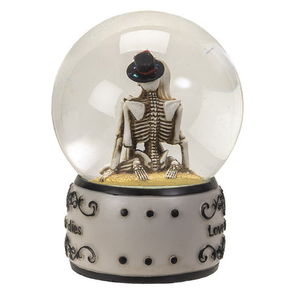 Pacific Giftware 5" Tall Love Never Dies' Romantic Gothic Collectible Eternal Love Skeleton Water Globe