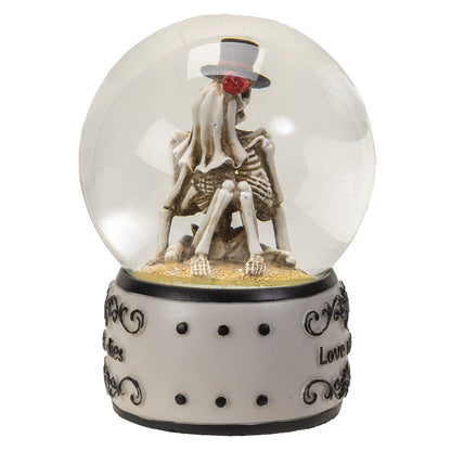 Pacific Giftware 5" Tall Love Never Dies' Romantic Gothic Collectible Eternal Love Skeleton Water Globe