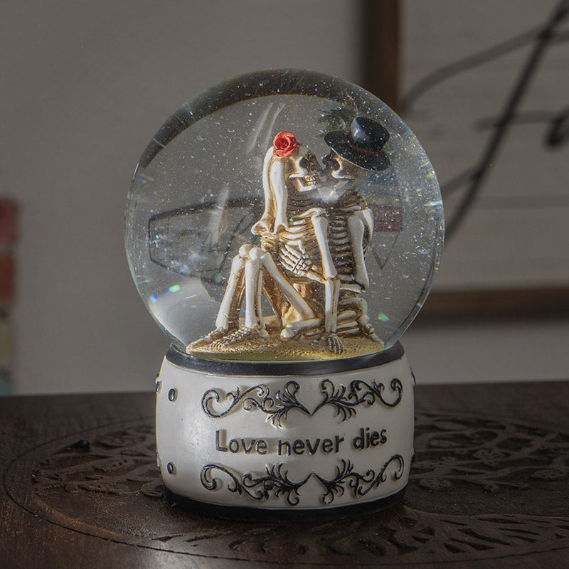 Pacific Giftware 5" Tall Love Never Dies' Romantic Gothic Collectible Eternal Love Skeleton Water Globe