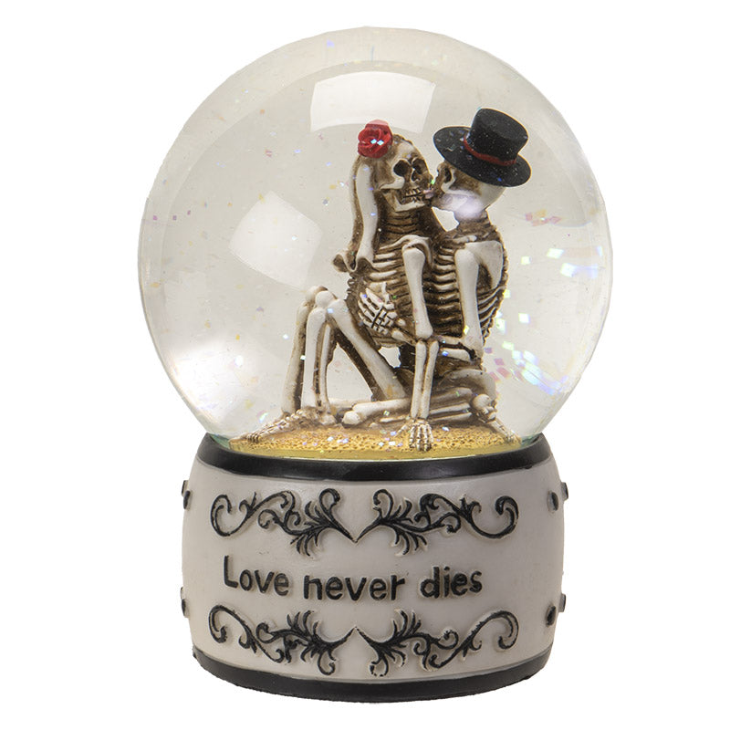 Pacific Giftware 5" Tall Love Never Dies' Romantic Gothic Collectible Eternal Love Skeleton Water Globe