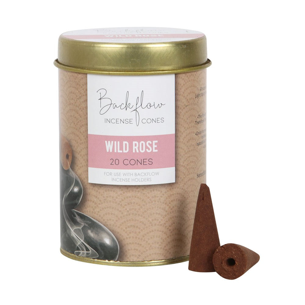 Pacific Giftware Wild Rose Jumbo Backflow Incense Cones Set, 20 Cones Per Tin, Pack of 6