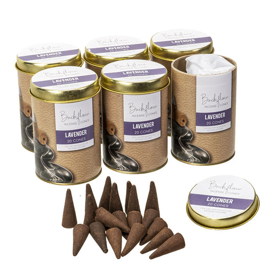 Pacific Giftware Lavender Jumbo Backflow Incense Cones, Set of 6 Tins, 20 Cones per Tin by Something Diffrerent UK