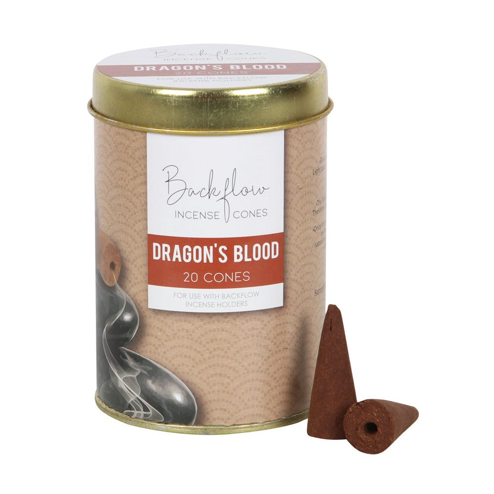 Dragon's Blood Jumbo Backflow Incense Cones, Set of 6 Tins, 20 Cones per Tin by Something Diffrerent UK