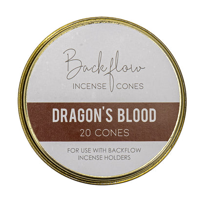 Dragon's Blood Jumbo Backflow Incense Cones, Set of 6 Tins, 20 Cones per Tin by Something Diffrerent UK