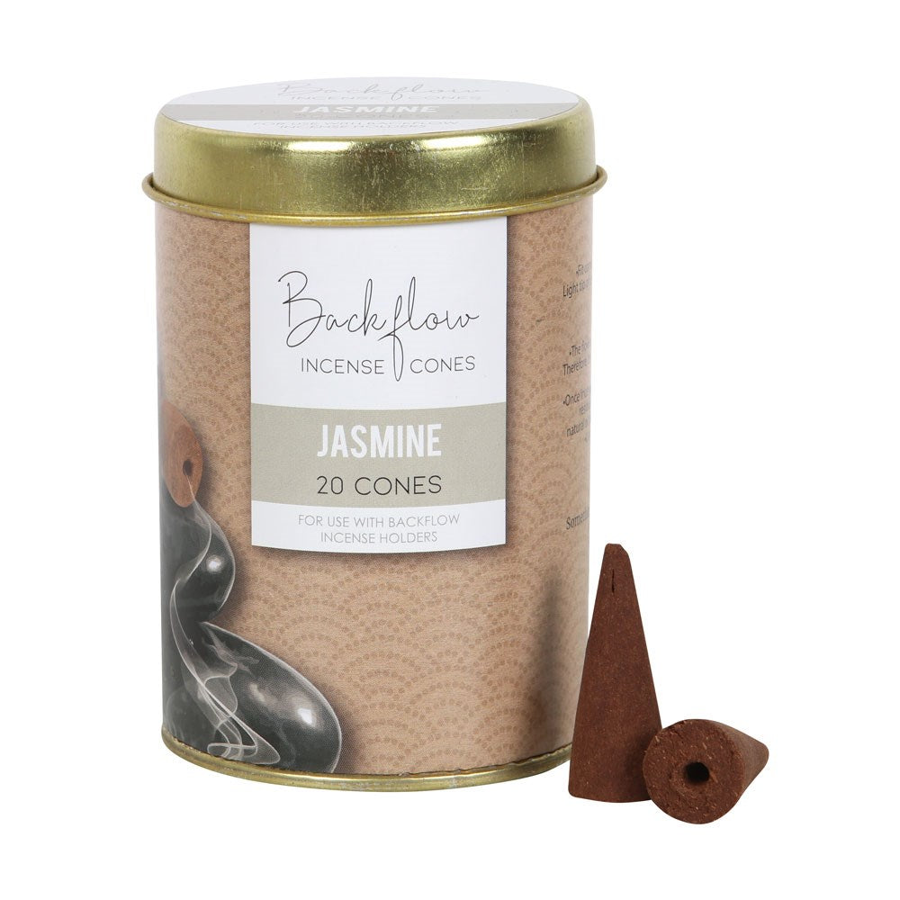 Jasmine Jumbo Backflow Incense Cones, Set of 6 Tins, 20 Cones per Tin by Something Diffrerent UK