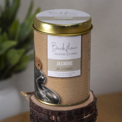 Jasmine Jumbo Backflow Incense Cones, Set of 6 Tins, 20 Cones per Tin by Something Diffrerent UK