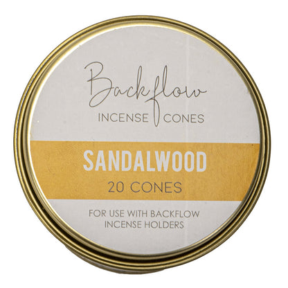 Sandalwood Jumbo Backflow Incense Cones, Set of 6 Tins, 20 Cones per Tin by Something Diffrerent UK