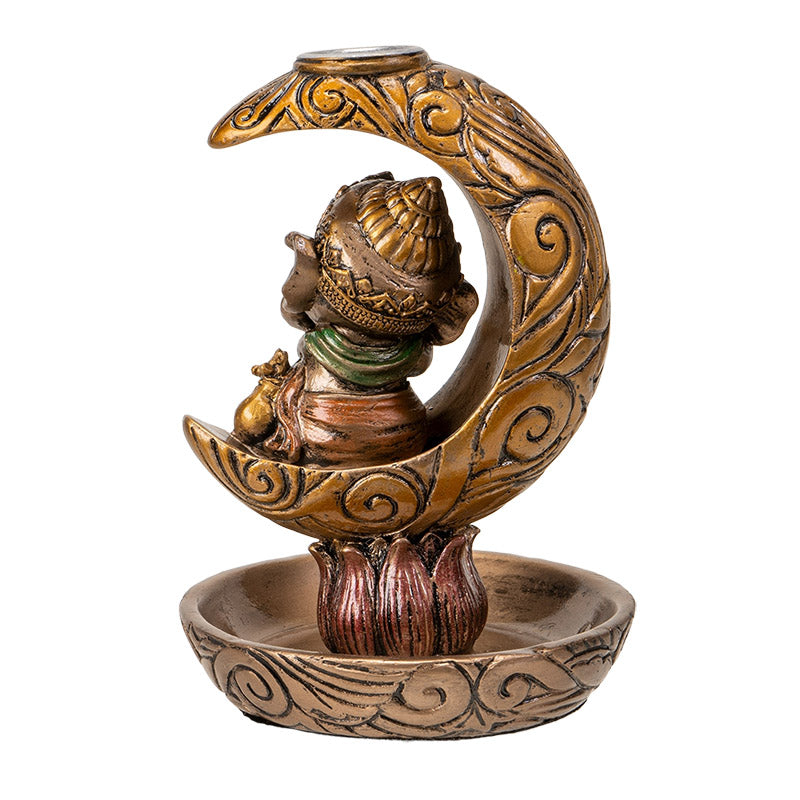 Ganesha Backflow Incense Holder with Celestial Design