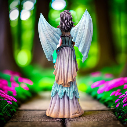 16" Tall Large Fantasy Dragon Keeper Fairy - Mesmerizing Lavender & Aqua Winged Sculpture by Amy Brown ? Statue for Indoor and Outdoor Decor Colletible Figurine