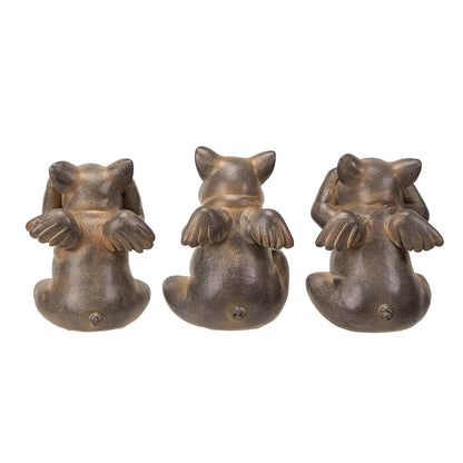 4" Tall See, Hear, Speak No Evil Flying Pig Resin Figurine Set, Home Decor