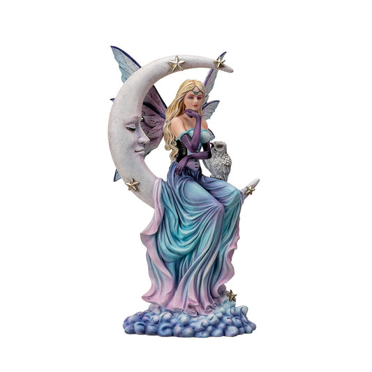 Ethereal Luna Fairy Figurine Spirit of The Moon with Owl