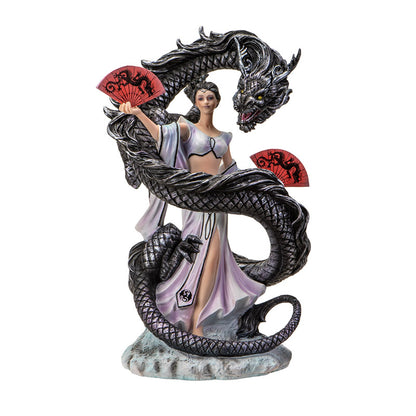 10" Tall Dragon Dancer Masterpiece by Anne Stokes - Enchanting Fantasy Figurine Featuring a Dragon and Goddess, Perfect for Home Decor and Collectible Figurine