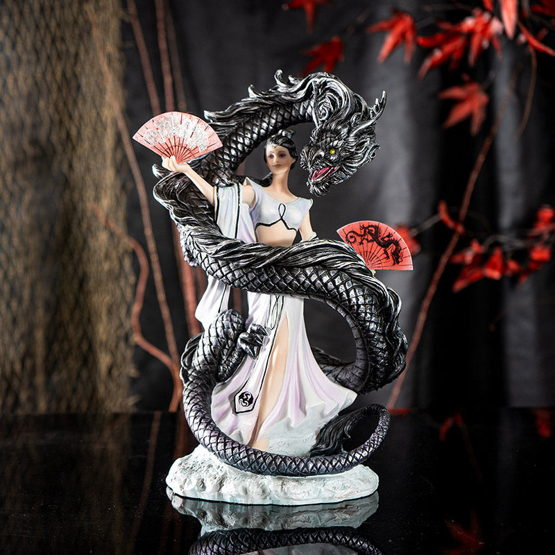 10" Tall Dragon Dancer Masterpiece by Anne Stokes - Enchanting Fantasy Figurine Featuring a Dragon and Goddess, Perfect for Home Decor and Collectible Figurine