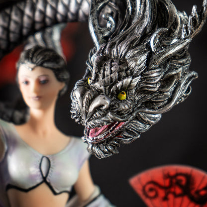 10" Tall Dragon Dancer Masterpiece by Anne Stokes - Enchanting Fantasy Figurine Featuring a Dragon and Goddess, Perfect for Home Decor and Collectible Figurine