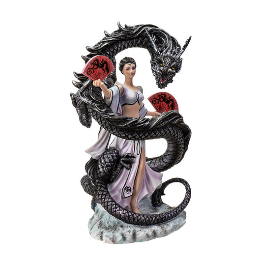 10" Tall Dragon Dancer Masterpiece by Anne Stokes - Enchanting Fantasy Figurine Featuring a Dragon and Goddess, Perfect for Home Decor and Collectible Figurine