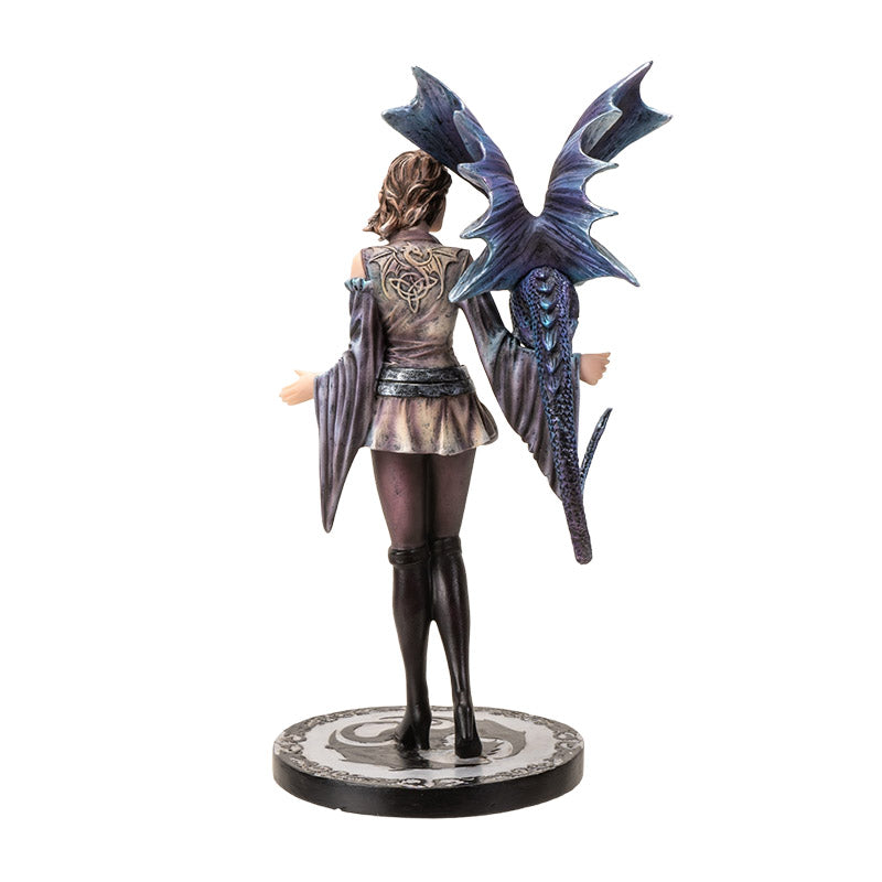 10" Tall Dragon Trainer by Anne Stokes, Beautifully Detailed Fantasy Figurine of a Trainer with Her Mystical Dragon, Ideal for Home Decoration and Collectible Figurine