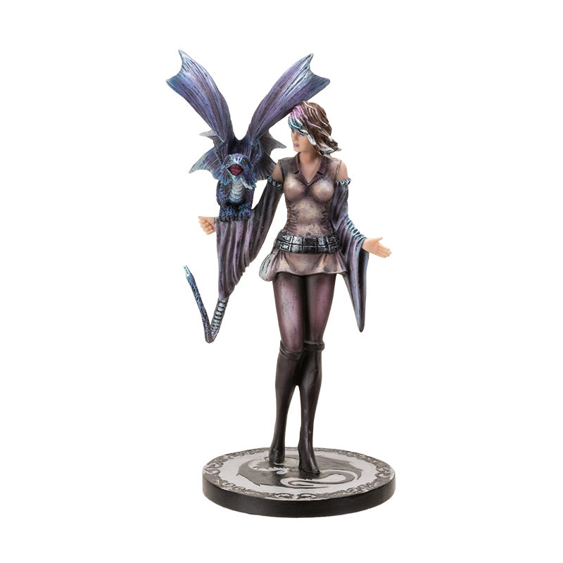 10" Tall Dragon Trainer by Anne Stokes, Beautifully Detailed Fantasy Figurine of a Trainer with Her Mystical Dragon, Ideal for Home Decoration and Collectible Figurine