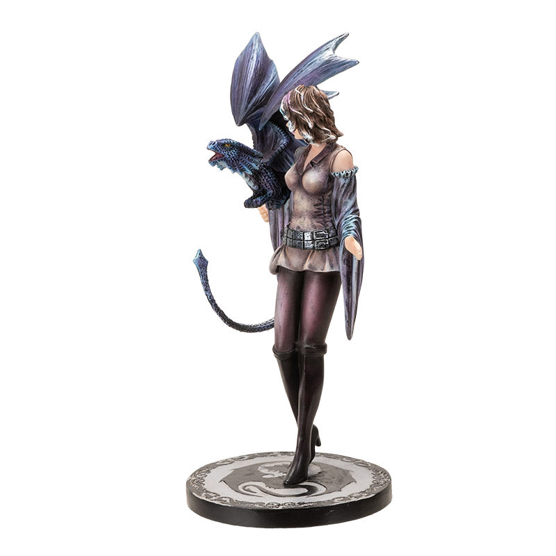 10" Tall Dragon Trainer by Anne Stokes, Beautifully Detailed Fantasy Figurine of a Trainer with Her Mystical Dragon, Ideal for Home Decoration and Collectible Figurine