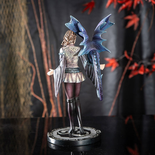 10" Tall Dragon Trainer by Anne Stokes, Beautifully Detailed Fantasy Figurine of a Trainer with Her Mystical Dragon, Ideal for Home Decoration and Collectible Figurine