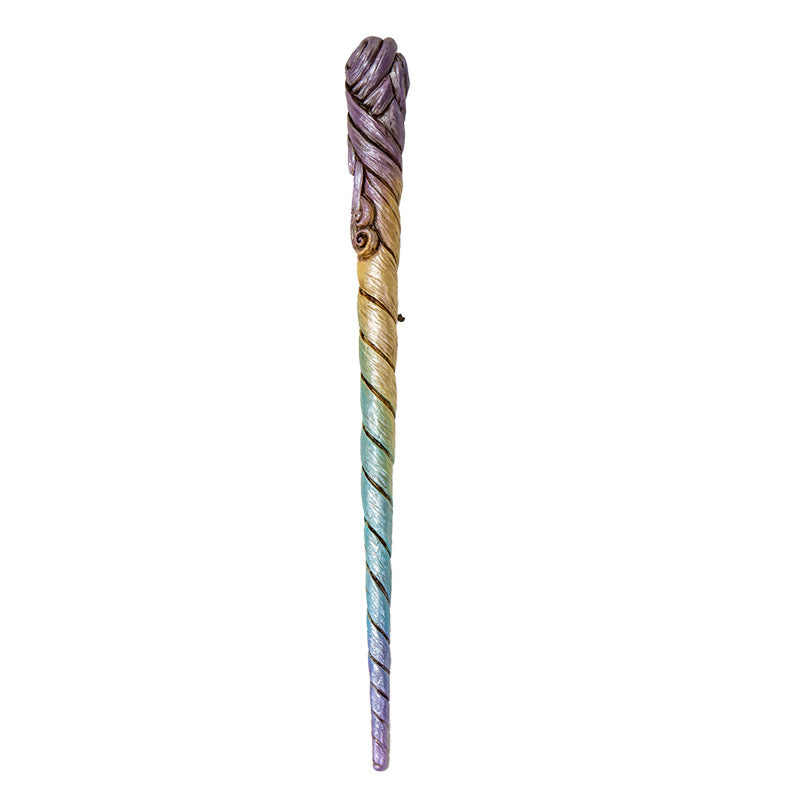 13 Inches Mystical Spiral Unicorn Horn Witches and Wizards Resin Wand Cosplay Costume Collectible Halloween Wand