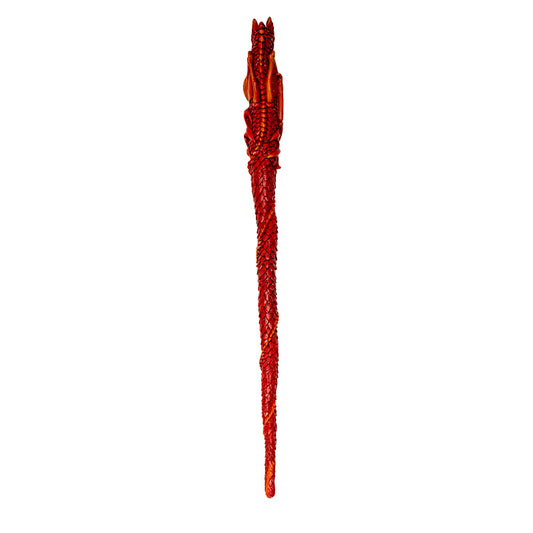 14 Inches Fire Dragon Wand, Mystical Wizards and Witches Magic Wand, Handcrafted Resin Wand Halloween, and Fantasy Collectors, for Children, and Adults