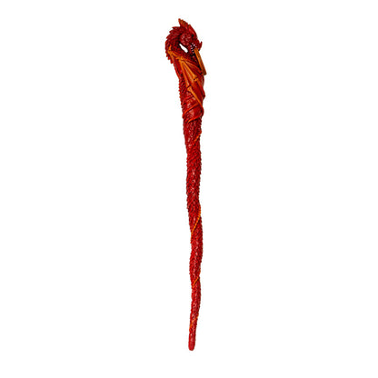 14 Inches Fire Dragon Wand, Mystical Wizards and Witches Magic Wand, Handcrafted Resin Wand Halloween, and Fantasy Collectors, for Children, and Adults