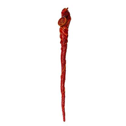 14 Inches Fire Dragon Wand, Mystical Wizards and Witches Magic Wand, Handcrafted Resin Wand Halloween, and Fantasy Collectors, for Children, and Adults