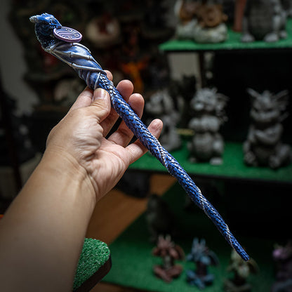 14 Inches Skyborne Air Dragon Wand, Mystical Wizards and Witches Magic Wand, Handcrafted Resin Wand for Halloween and Fantasy Collectors