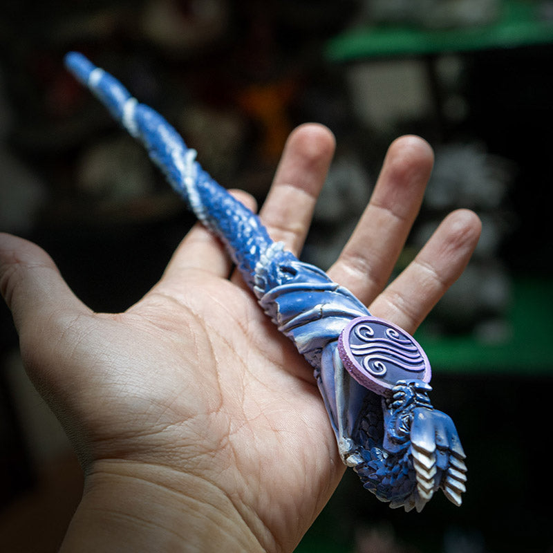 14 Inches Skyborne Air Dragon Wand, Mystical Wizards and Witches Magic Wand, Handcrafted Resin Wand for Halloween and Fantasy Collectors