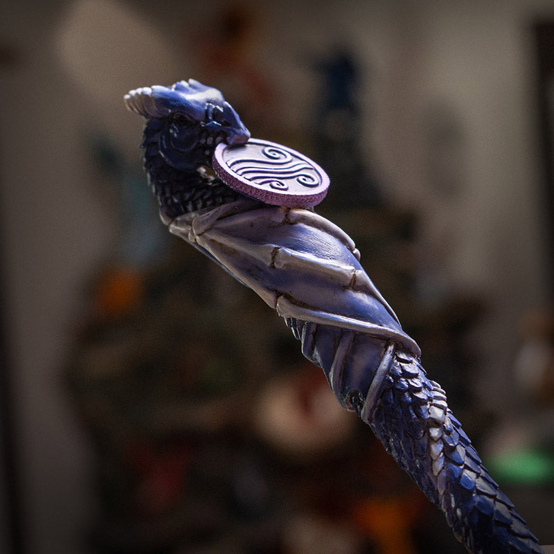 14 Inches Skyborne Air Dragon Wand, Mystical Wizards and Witches Magic Wand, Handcrafted Resin Wand for Halloween and Fantasy Collectors