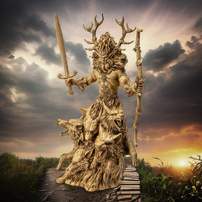 Cernunnos by Derek W Frost - Guardian of The Forest Wolves 12 Inches