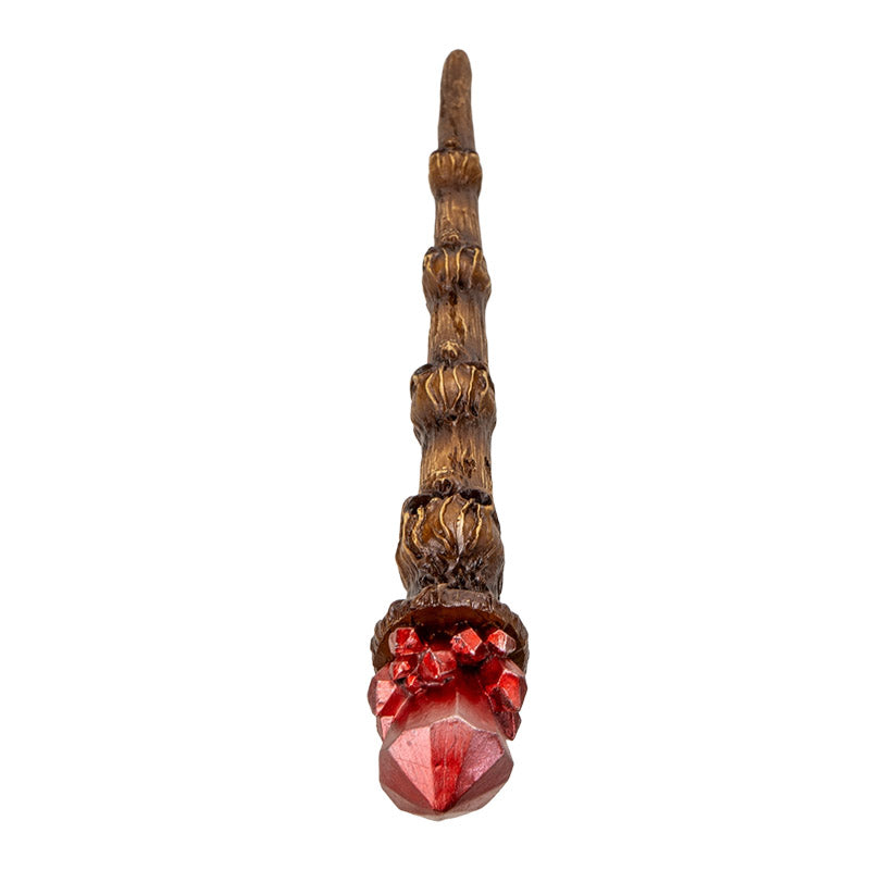 Skull and Red Crystal Magic Wand, Handcrafted Resin Wizard and Witch Wand for Halloween, Cosplay, Collectors and D‚cor, 9.3 Inches