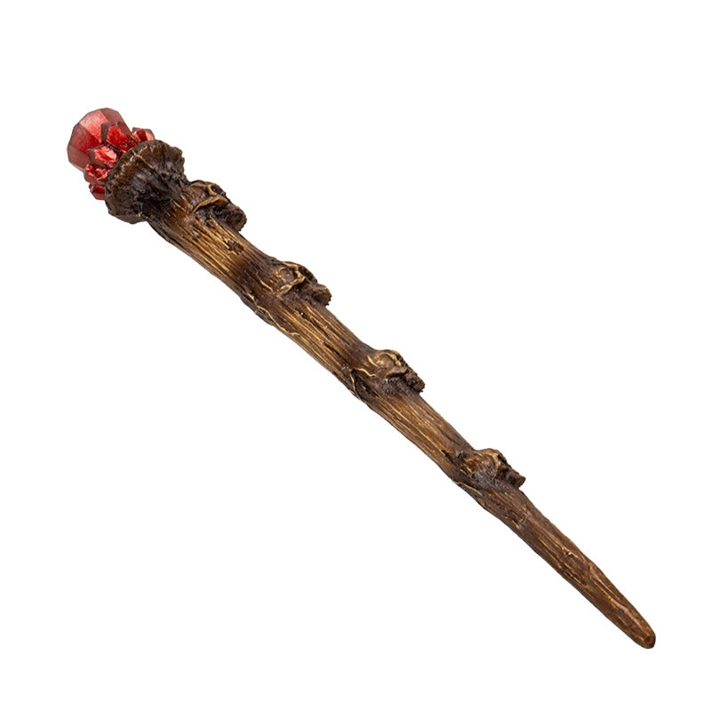 Skull and Red Crystal Magic Wand, Handcrafted Resin Wizard and Witch Wand for Halloween, Cosplay, Collectors and D‚cor, 9.3 Inches