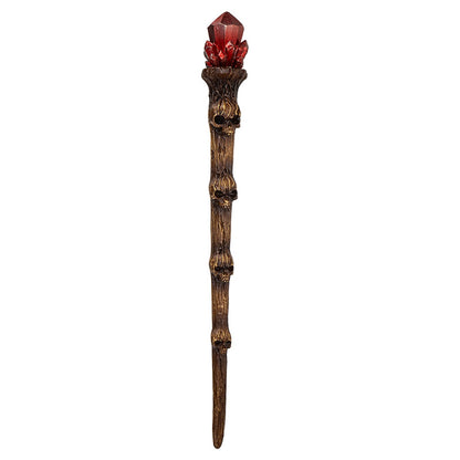 Skull and Red Crystal Magic Wand, Handcrafted Resin Wizard and Witch Wand for Halloween, Cosplay, Collectors and D‚cor, 9.3 Inches