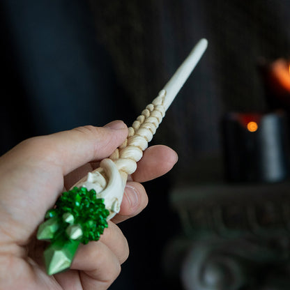 Skull and Red Crystal Magic Wand, Handcrafted Resin Wizard and Witch Wand for Halloween Cosplay Collectors and D‚cor, 9.3 Inches (Crystal Goddess Magic Wand)