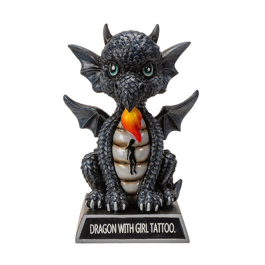 Dragon Collectible Figurine Featuring Dragon Girl Tattoo Message