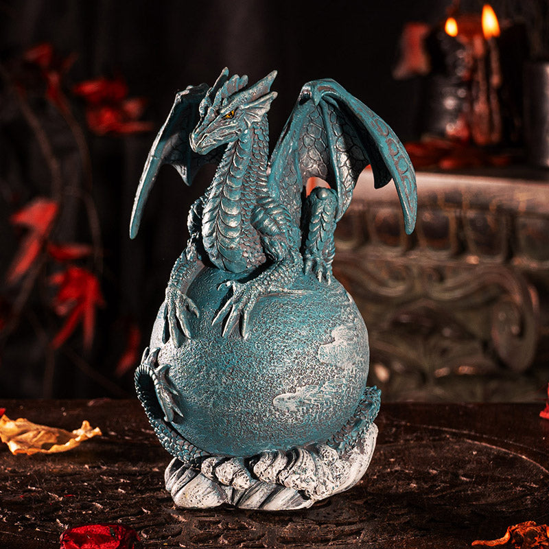 Teal Uranus Dragon on Celestial Globe