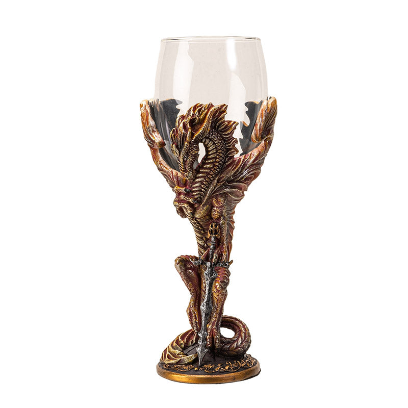 Medieval Dragon Blade Goblet by Ruth Thompson 7oz Goblet for Dungeons and Dragons Fans Unique Fantasy Wine Chalice Goblet for Parties or Gifts