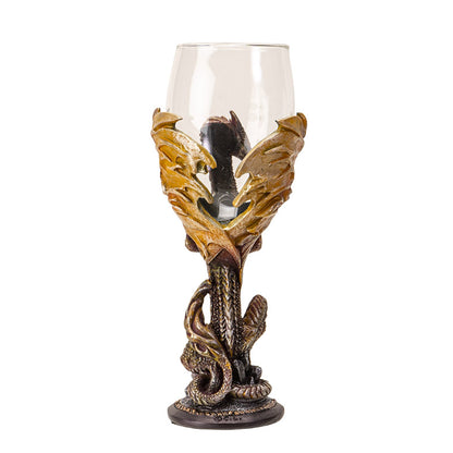 Medieval Dragon Crystal Orb Wine Goblet by Ruth Thompson 7oz Detailed Dragon and Dungeon Resin Cup with Mystical Design Unique Fantasy Goblet for Parties or Gifts