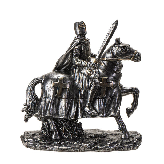 Medieval Knight on Horse with Armor Figurine