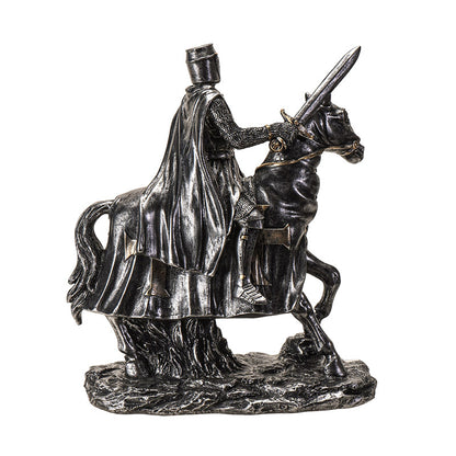 Medieval Knight on Horseback with Sword and Shield Figurine