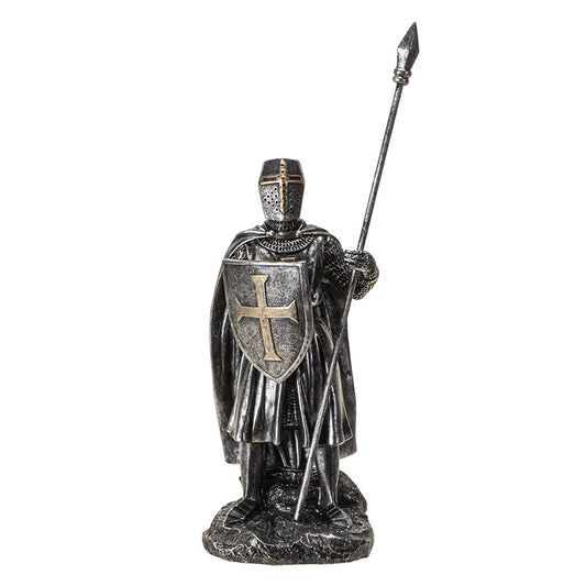 Medieval Knight Figurine with Spear and Shield